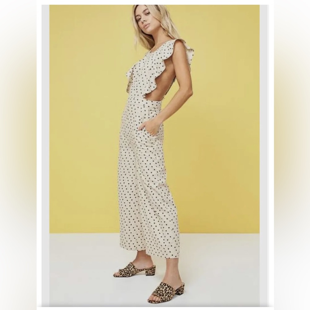 Mink Pink Pip Ruffle Jumpsuit Size Small